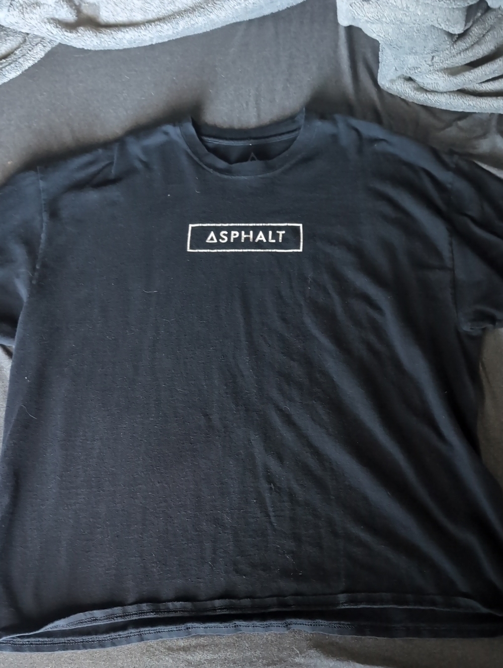 Asphalt Black Crewneck T-Shirt with White Box Logo